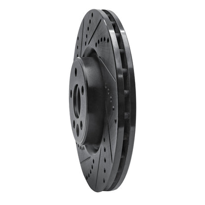 R1 Concepts R1 07-16 Volvo S80 Front Left Drilled & Slotted Black Brake Rotor