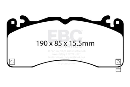 EBC 2015+ Ford Mustang (6th Gen) 2.3L Turbo (GT Package) Greenstuff Front Brake Pads