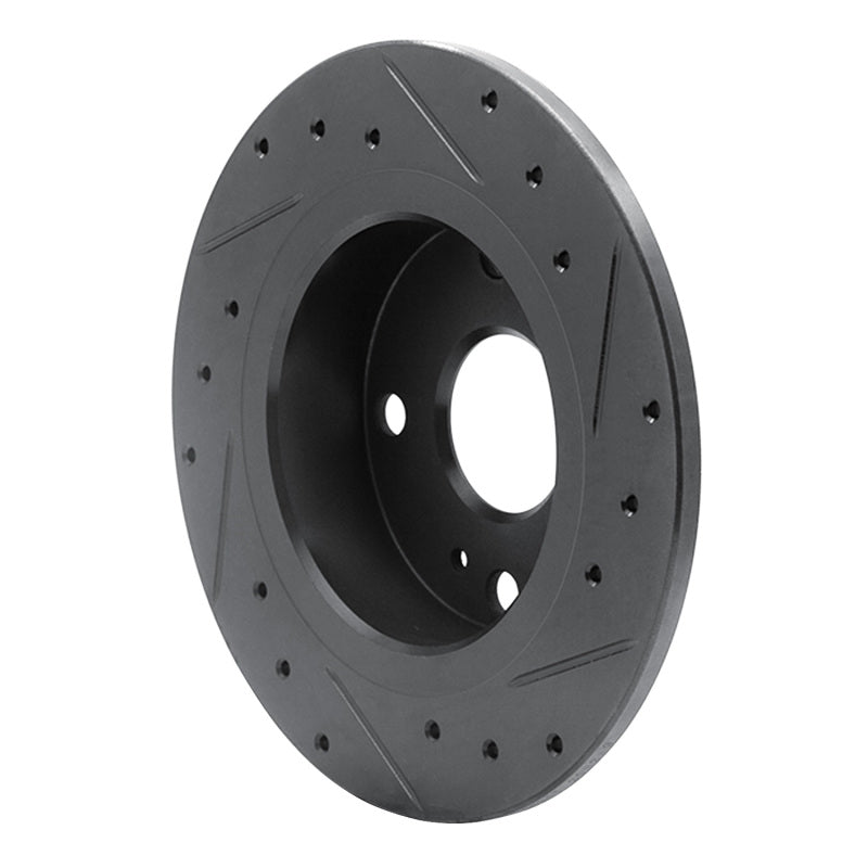 R1 Concepts R1 79-81 Toyota Celica Rear Left Drilled & Slotted Black Brake Rotor