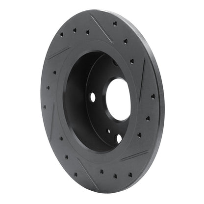 R1 Concepts R1 79-81 Toyota Celica Rear Left Drilled & Slotted Black Brake Rotor