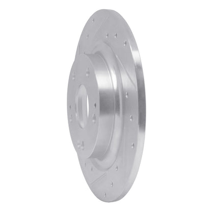 R1 Concepts R1 17-20 Honda Civic Coupe Rear Left Drilled & Slotted Silver Brake Rotor