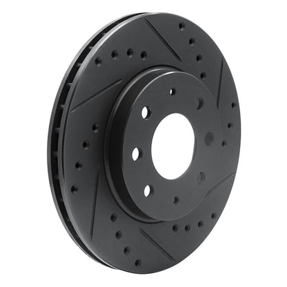R1 Concepts R1 90-93 Mitsubishi Galant Front Right Drilled & Slotted Black Brake Rotor