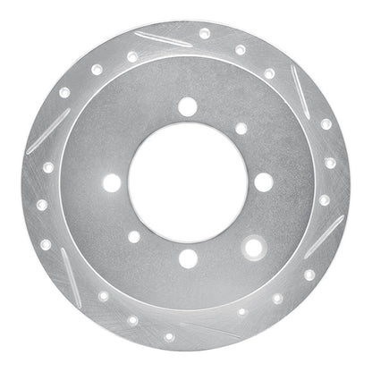 R1 Concepts R1 91-93 Hyundai SONATA Rear Right Drilled & Slotted Silver Brake Rotor