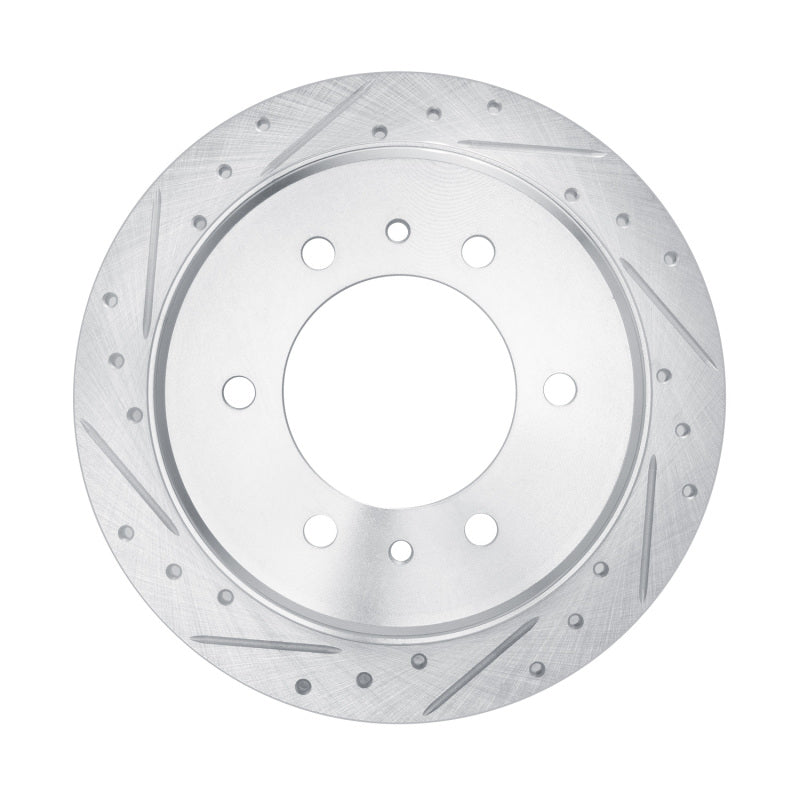 R1 Concepts R1 78-82 Nissan 620 Pickup Front Left Drilled & Slotted Silver Brake Rotor