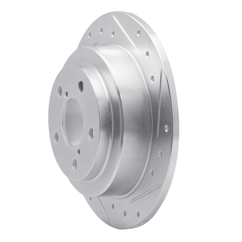 R1 Concepts R1 90-08 Saab 9-2X Rear Right Drilled & Slotted Silver Brake Rotor