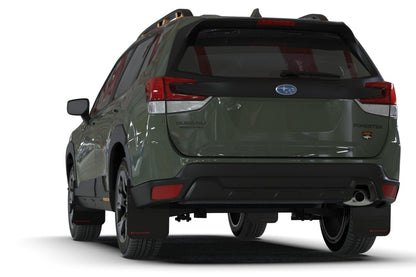Rally Armor 22-24 Subaru Forester & Wilderness Black UR Mud Flap w/White Logo