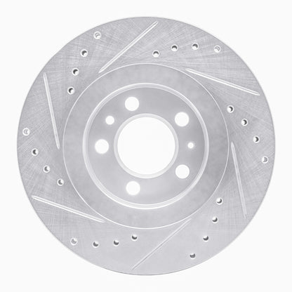 R1 Concepts R1 98-15 Volkswagen Golf City (Canada) Front Right Drilled & Slotted Silver Brake Rotor