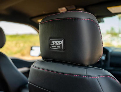 PRP Seats PRP 2021+ Ford 150/ 2023+ SuperDuty Front Seat Covers (Pair) - Black w/ Red Stich