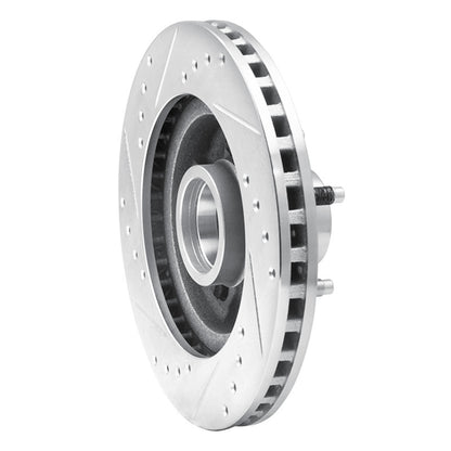 R1 Concepts R1 82-87 Ford Mustang Front Right Drilled & Slotted Silver Brake Rotor
