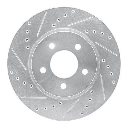 R1 Concepts R1 05-12 Ford Escape Front Left Drilled & Slotted Silver Brake Rotor
