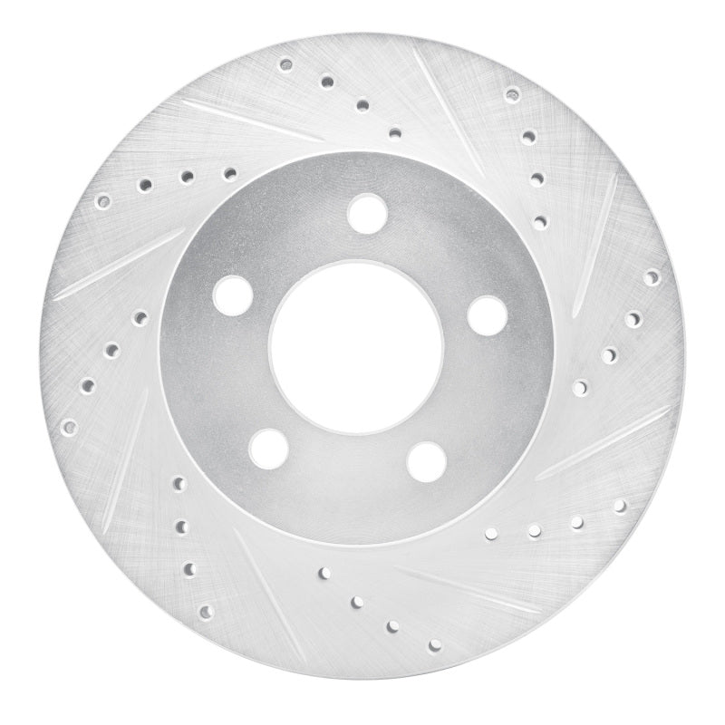 R1 Concepts R1 02-07 Jeep Liberty Front Right Drilled & Slotted Silver Brake Rotor