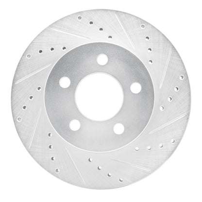 R1 Concepts R1 02-07 Jeep Liberty Front Right Drilled & Slotted Silver Brake Rotor