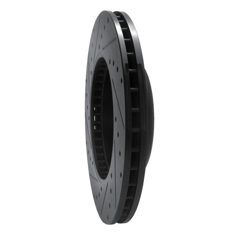 R1 Concepts R1 17-25 BMW 330I Front Right Drilled & Slotted Black Brake Rotor