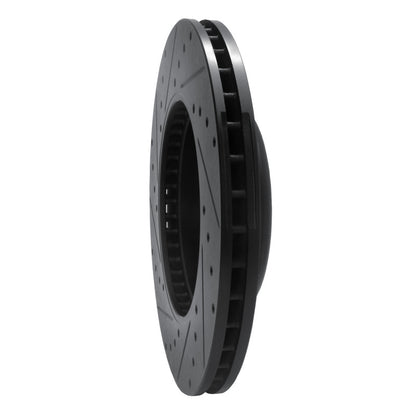 R1 Concepts R1 17-25 BMW 330I Front Right Drilled & Slotted Black Brake Rotor