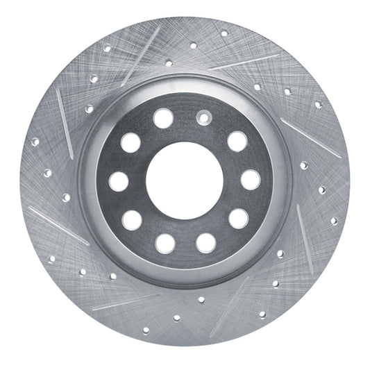 R1 Concepts R1 16-25 Audi Q3 Rear Left Drilled & Slotted Silver Brake Rotor