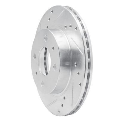 R1 Concepts R1 86-17 Nissan NX Front Left Drilled & Slotted Silver Brake Rotor
