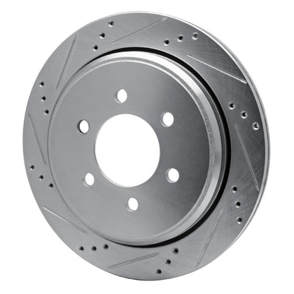 R1 Concepts R1 02-06 Ford Expedition Rear Left Drilled & Slotted Silver Brake Rotor