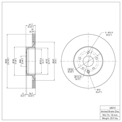 DFC 09-20 Nissan 370Z Rear Brake Rotor