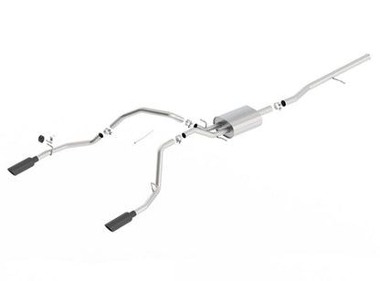 Borla 14 Silv/Sierra 1500 C/B Touring Exh/2.75in in Muffler 2.25inout 4inTIp SS Rear Exit-Blk Chrome