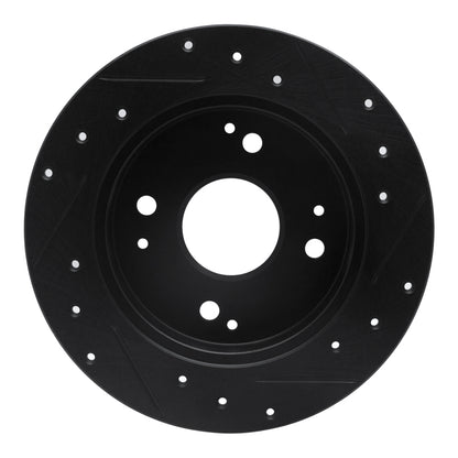 R1 Concepts R1 92-97 Acura CL Rear Left Drilled & Slotted Black Brake Rotor
