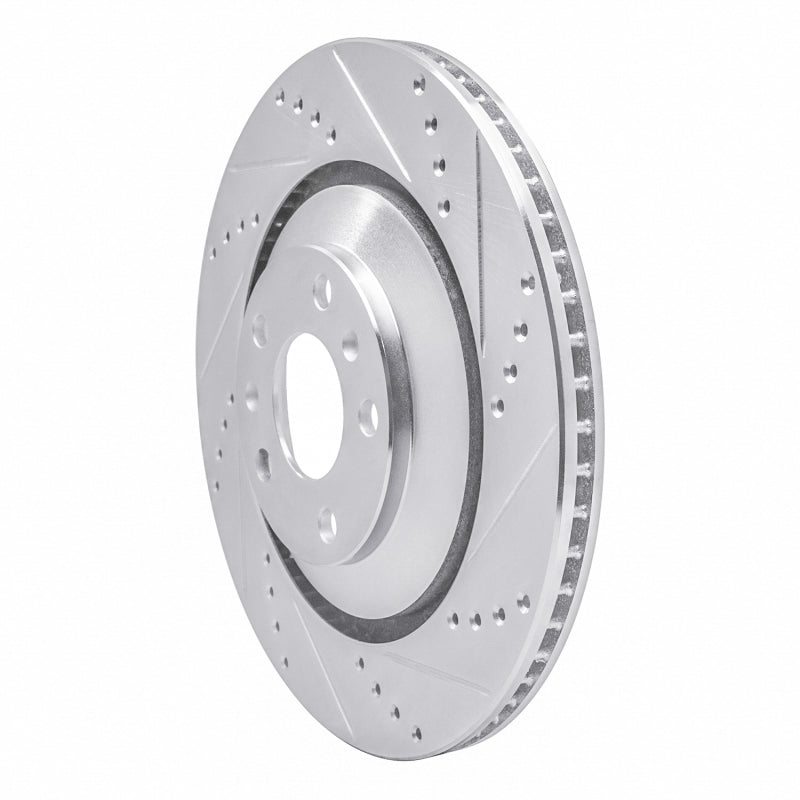 R1 Concepts R1 04-18 Audi A8 Rear Right Drilled & Slotted Silver Brake Rotor