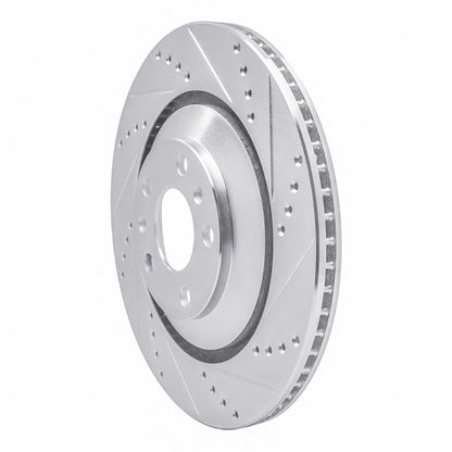 R1 Concepts R1 04-18 Audi A8 Rear Right Drilled & Slotted Silver Brake Rotor