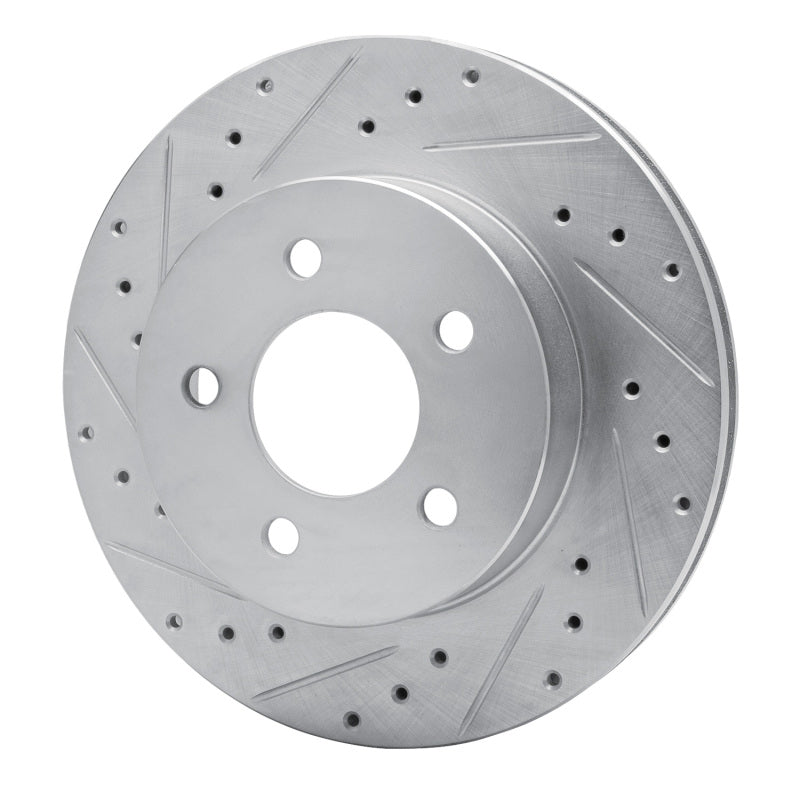 R1 Concepts R1 82-90 Ford Mustang Rear Left Drilled & Slotted Silver Brake Rotor