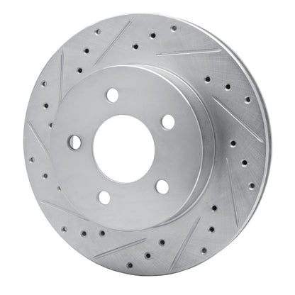 R1 Concepts R1 82-90 Ford Mustang Rear Left Drilled & Slotted Silver Brake Rotor