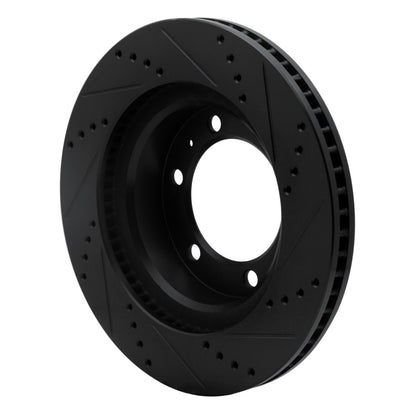 DFC 03-23 Toyota 4Runner Front Left Drilled & Slotted Black Brake Rotor