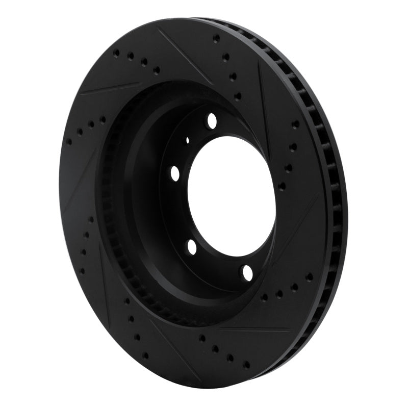 R1 Concepts R1 03-23 Toyota Tacoma Front Left Drilled & Slotted Black Brake Rotor