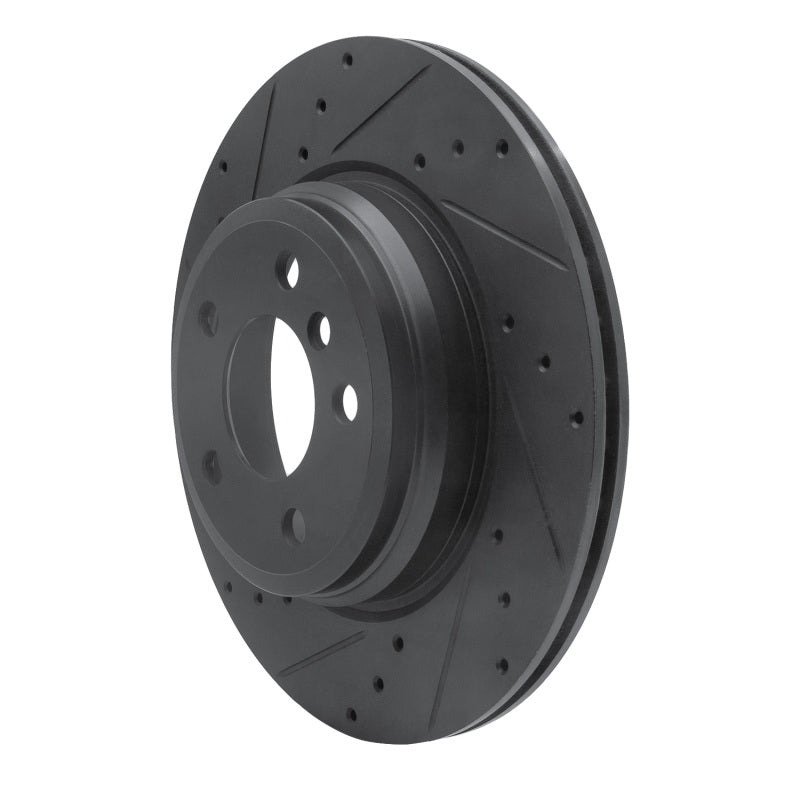 R1 Concepts R1 12-20 BMW 330I Rear Left Drilled & Slotted Black Brake Rotor