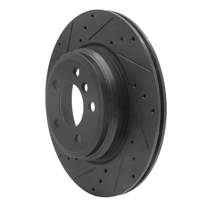 R1 Concepts R1 12-20 BMW 330I Rear Left Drilled & Slotted Black Brake Rotor