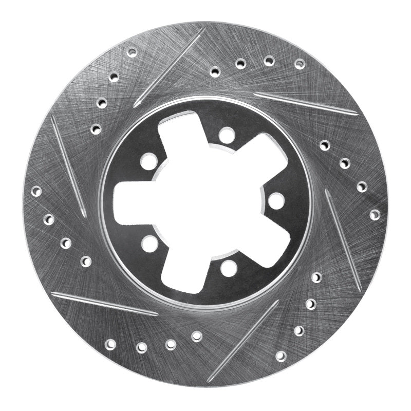 R1 Concepts R1 1984-1989 Nissan 200SX Front Left Drilled & Slotted Silver Brake Rotor