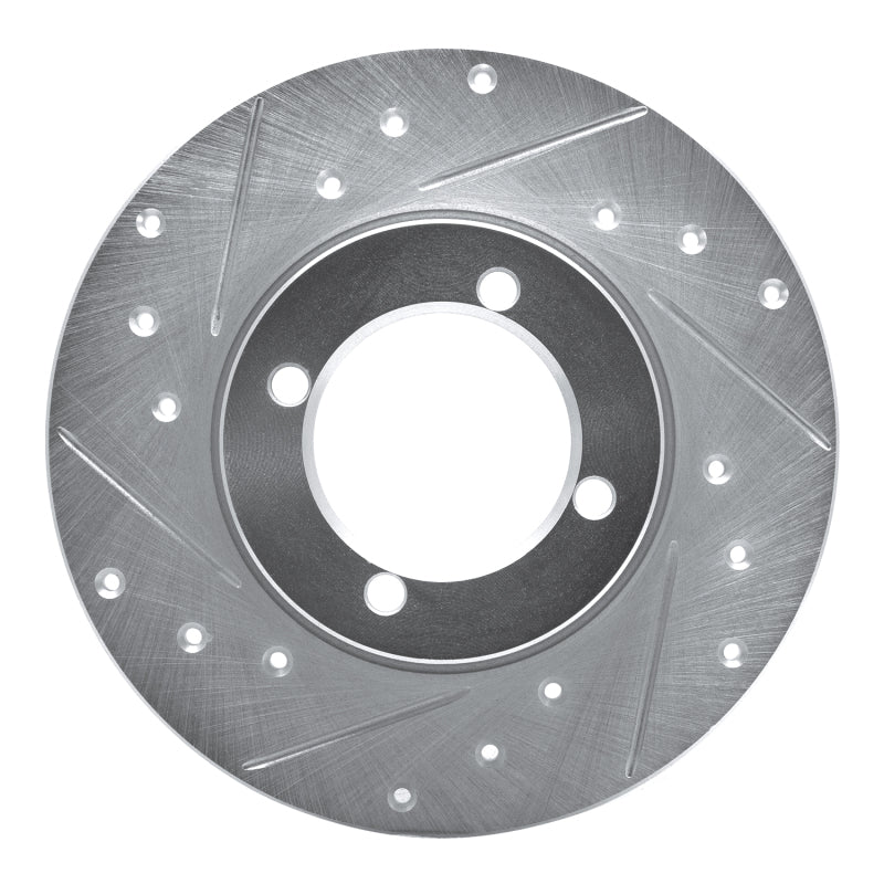 R1 Concepts R1 67-74 Opel Manta Front Left Drilled & Slotted Silver Brake Rotor