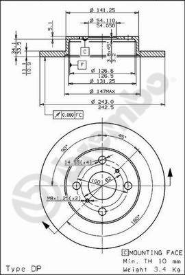 BPART F-1601 Disc Brake Caliper Repair Kit