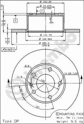 BPART F-1552 Disc Brake Caliper Repair Kit