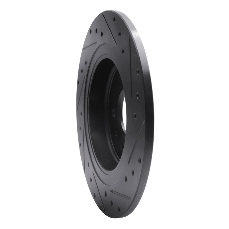 R1 Concepts R1 16-18 Buick Envision Rear Left Drilled & Slotted Black Brake Rotor