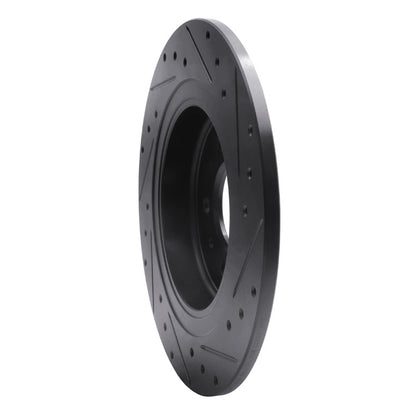 R1 Concepts R1 16-18 Buick Envision Rear Left Drilled & Slotted Black Brake Rotor