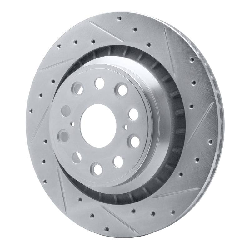 R1 Concepts R1 07-17 Lexus LS460 Right Rear Drilled & Slotted Silver Brake Rotor