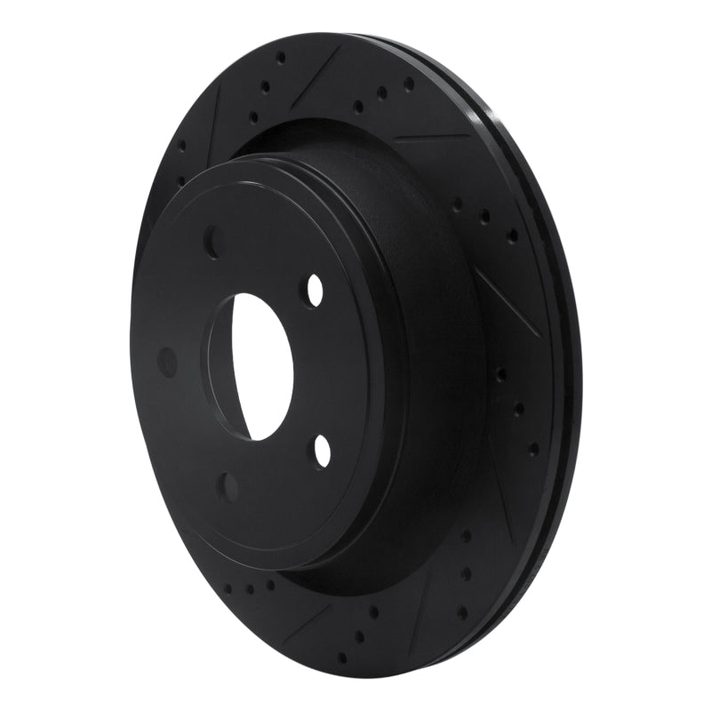 R1 Concepts R1 02-24 Chrysler ASPEN Rear Left Drilled & Slotted Black Brake Rotor