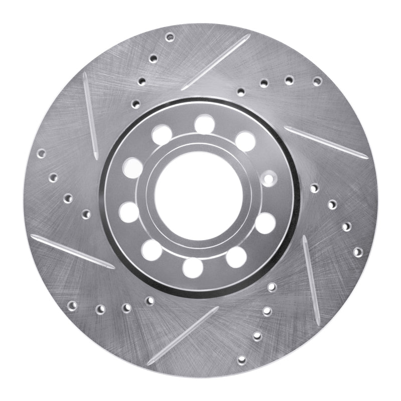 R1 Concepts R1 92-95 Volkswagen EuroVan Front Left Drilled & Slotted Silver Brake Rotor