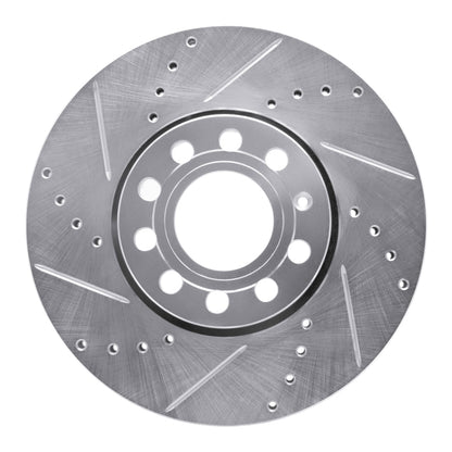 R1 Concepts R1 92-95 Volkswagen EuroVan Front Left Drilled & Slotted Silver Brake Rotor