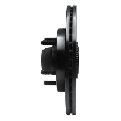 R1 Concepts R1 00-04 Ford F-150 RWD Front Right Drilled & Slotted Black Brake Rotor