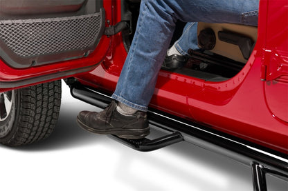 N-Fab Nerf Step 07-17 Jeep Wrangler JK 4 Door All - Gloss Black - W2W - 3in