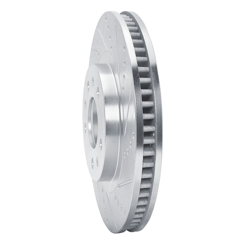 R1 Concepts R1 03-07 Cadillac CTS Front Right Drilled & Slotted Silver Brake Rotor
