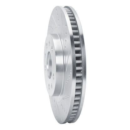 R1 Concepts R1 03-07 Cadillac CTS Front Right Drilled & Slotted Silver Brake Rotor