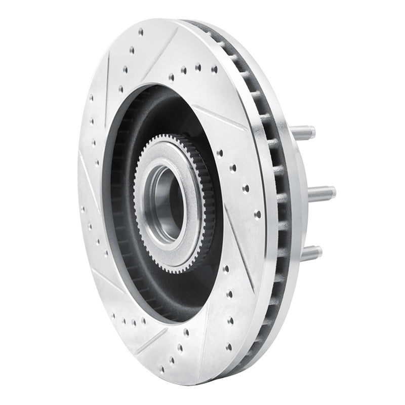 R1 Concepts R1 05-07 Ford F-250 2WD (Super Duty) Front Right Drilled & Slotted Silver Brake Rotor