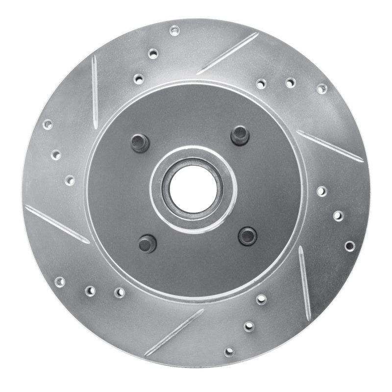 R1 Concepts R1 87-93 Ford Mustang Front Left Drilled & Slotted Silver Brake Rotor