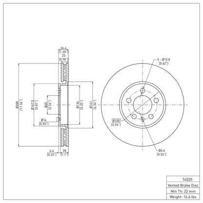 DFC 98-18 Audi A1 (Mexico) Front Brake Rotor