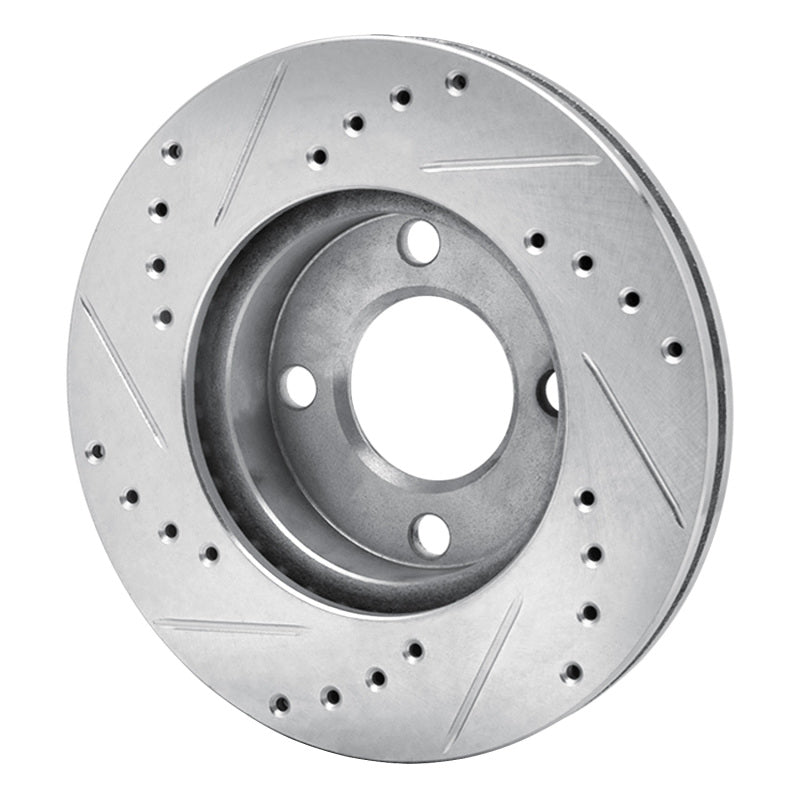R1 Concepts R1 90-91 Audi 90 Quattro Front Right Drilled & Slotted Silver Brake Rotor